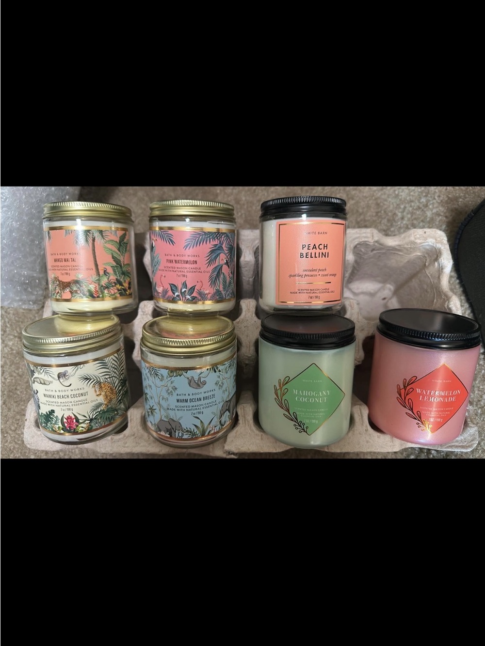 Bath & Body Works Single Wick Candles (Set of 7)